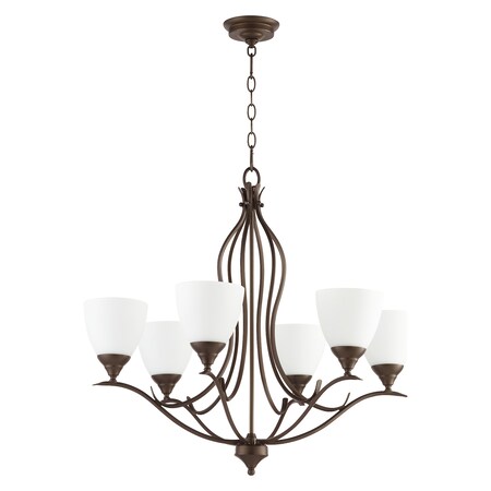 Quorum Fall Flora 6Lt Gls Oiled Bronze 614-6-86